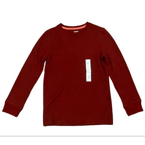 Sonoma Supersoft Thermal Waffle Knit Long Sleeve Top Burgundy Size S NWT